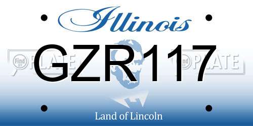 GZR117 Illinois License Plate