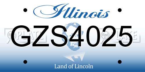 GZS4025 Illinois License Plate