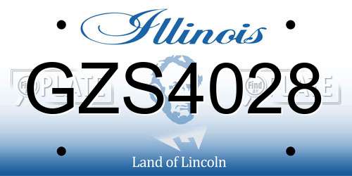 GZS4028 Illinois License Plate