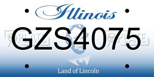 GZS4075 Illinois License Plate