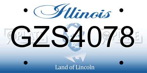 GZS4078 Illinois License Plate