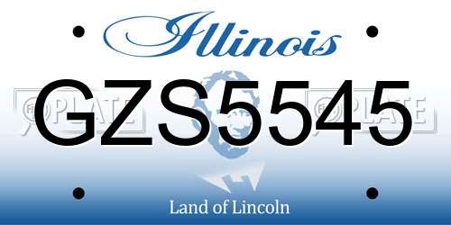 GZS5545 Illinois License Plate