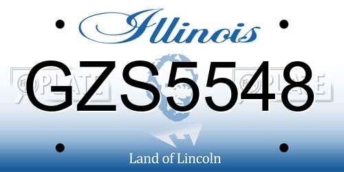 GZS5548 Illinois License Plate
