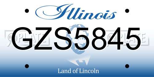 GZS5845 Illinois License Plate