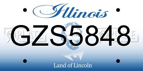 GZS5848 Illinois License Plate