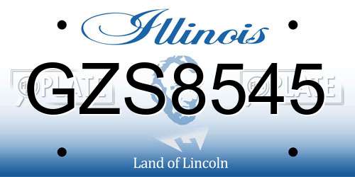 GZS8545 Illinois License Plate