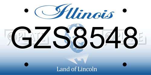 GZS8548 Illinois License Plate