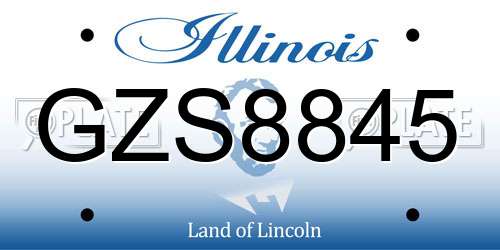 GZS8845 Illinois License Plate