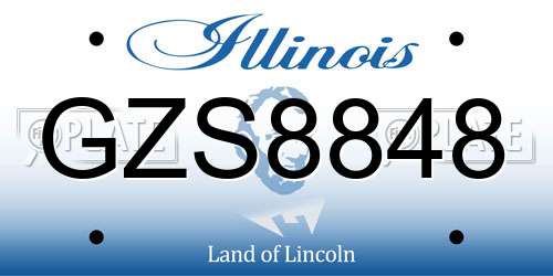 GZS8848 Illinois License Plate