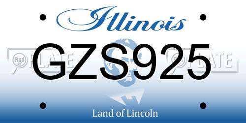 GZS925 Illinois License Plate