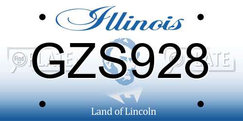 GZS928 Illinois License Plate