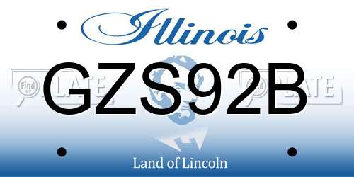GZS92B Illinois License Plate