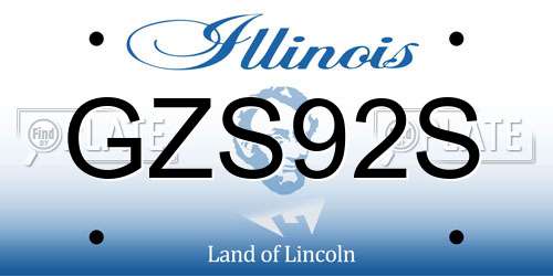 GZS92S Illinois License Plate