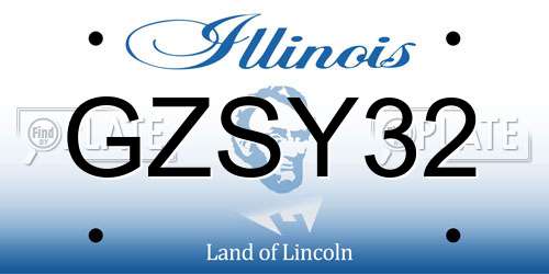 GZSY32 Illinois License Plate