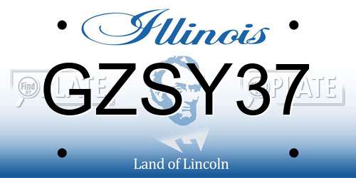 GZSY37 Illinois License Plate