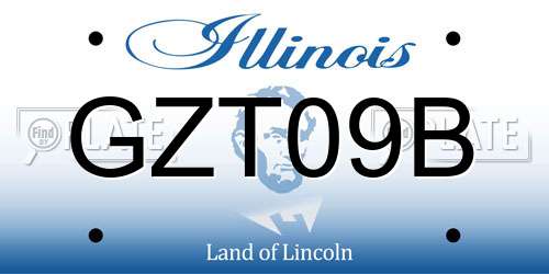 GZT09B Illinois License Plate