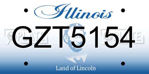 GZT5154 Illinois License Plate