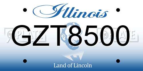 GZT8500 Illinois License Plate