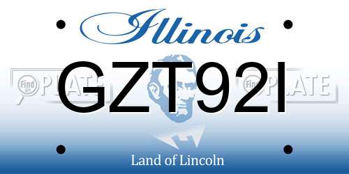GZT92I Illinois License Plate