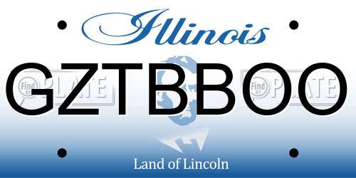 GZTBBOO Illinois License Plate