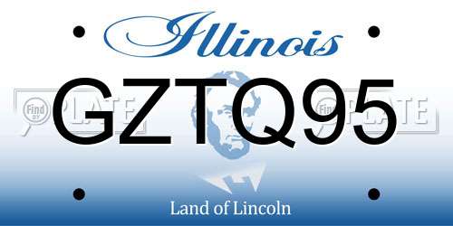 GZTQ95 Illinois License Plate