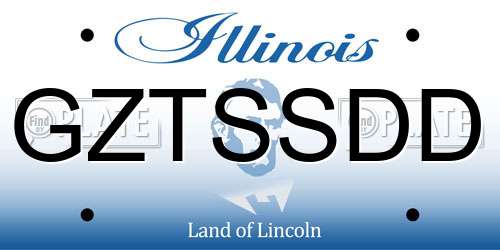 GZTSSDD Illinois License Plate
