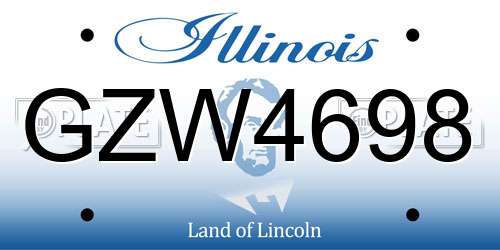 GZW4698 Illinois License Plate