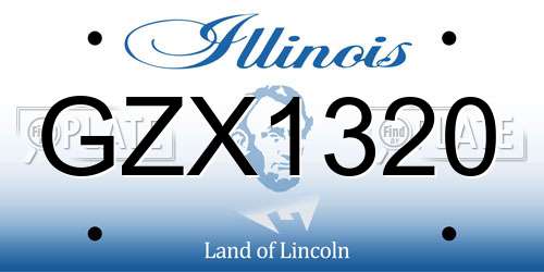 GZX1320 Illinois License Plate