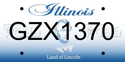 GZX1370 Illinois License Plate