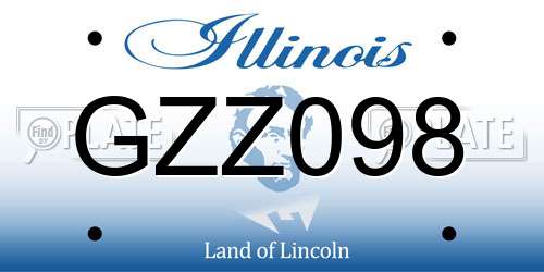 GZZ098 Illinois License Plate