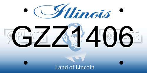 GZZ1406 Illinois License Plate