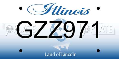 GZZ971 Illinois License Plate