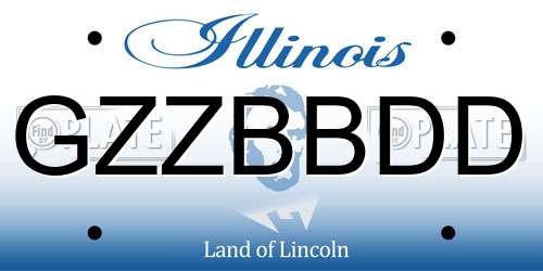 GZZBBDD Illinois License Plate