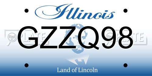 GZZQ98 Illinois License Plate