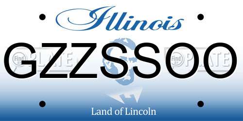 GZZSSOO Illinois License Plate