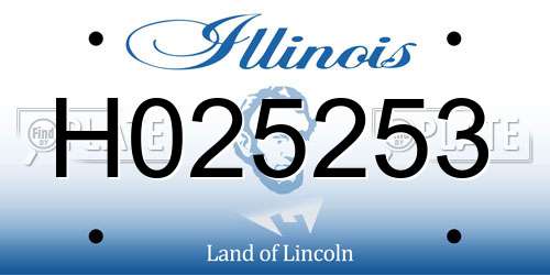 H025253 Illinois License Plate