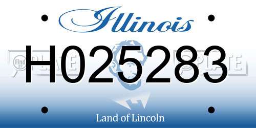 H025283 Illinois License Plate