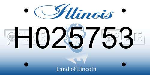 H025753 Illinois License Plate