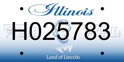 H025783 Illinois License Plate