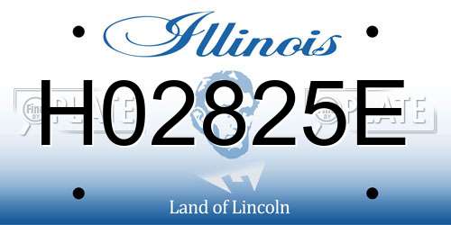 H02825E Illinois License Plate
