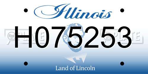 H075253 Illinois License Plate