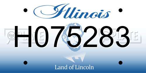 H075283 Illinois License Plate