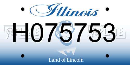 H075753 Illinois License Plate