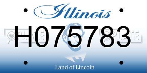 H075783 Illinois License Plate
