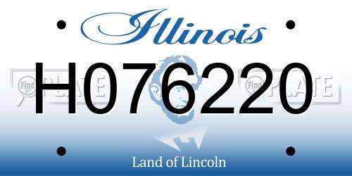 H076220 Illinois License Plate