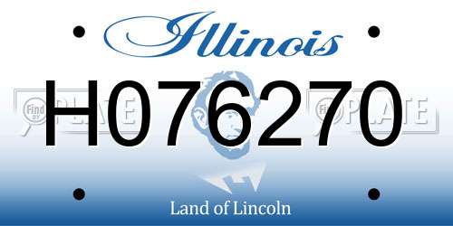 H076270 Illinois License Plate