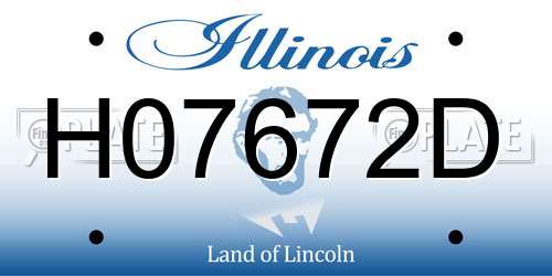 H07672D Illinois License Plate