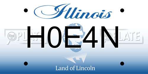 H0E4N Illinois License Plate