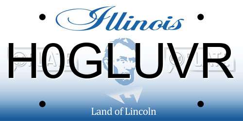 H0GLUVR Illinois License Plate