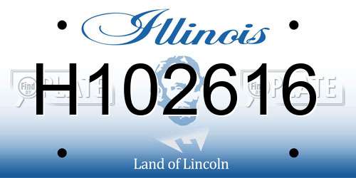 H102616 Illinois License Plate